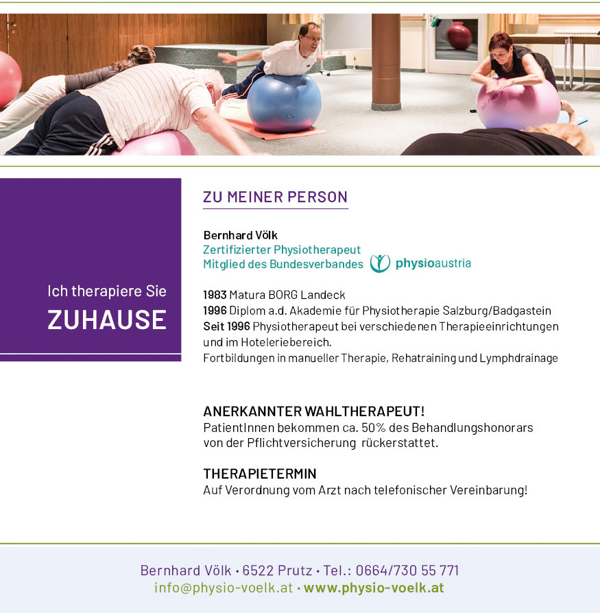 Bernhard Völk ist zertifizierter Physiotherapeut mit jahrelanger Erfahrung